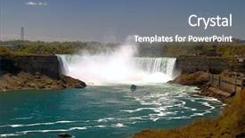  Presentation with falls - Presentation design featuring ontario power - beautiful niagara falls with copyspace background and a ocean colored foreground