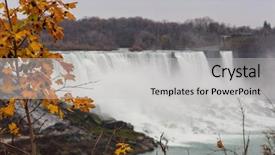  Presentation with waterfall - Amazing PPT layouts having ontario power - niagara waterfall in autumn season backdrop and a light gray colored foreground