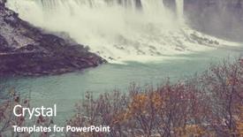  Presentation with waterfall - Audience pleasing presentation theme consisting of ontario power - niagara waterfall in autumn season backdrop and a gray colored foreground