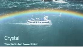  Presentation with ship - Colorful presentation theme enhanced with ontario power - ship on niagara waterfall backdrop and a  colored foreground