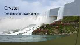  Presentation with falls - Slides with ontario region usa - canada background and a  colored foreground