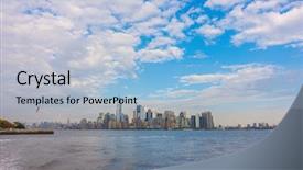  Presentation with new york city - Colorful presentation design enhanced with onu - manhattan skyline new york city backdrop and a light blue colored foreground