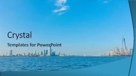  Presentation with new york city - Slides with onu - manhattan skyline new york city background and a light blue colored foreground