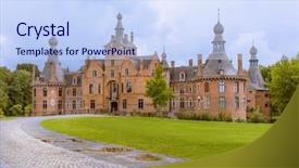  Presentation with renaissance - Audience pleasing presentation theme consisting of ooidonk medieval castle in flanders backdrop and a sky blue colored foreground