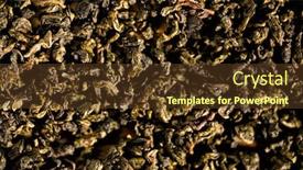  Presentation with tea - PPT theme enhanced with oolong-tea-leaf-close-up background and a tawny brown colored foreground
