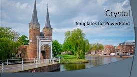  Presentation with eastern - Slide deck featuring oostport eastern gate of delft background and a  colored foreground