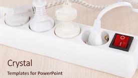  Presentation with power plugs - Colorful slide set enhanced with op amp - many plugs plugged into electric backdrop and a lemonade colored foreground