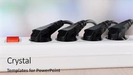  Presentation with power plugs - Beautiful slide set featuring op amp - many plugs plugged into electric backdrop and a soft green colored foreground