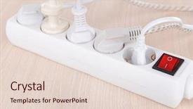  Presentation with power plugs - Amazing slide set having op amp - many plugs plugged into electric backdrop and a lemonade colored foreground