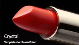  Presentation with abstract black and red - Cool new presentation theme with op photo of red lipstick backdrop and a black colored foreground