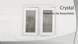  Presentation with paint white brick wall - Cool new presentation design with opaque - white window and white brick backdrop and a light gray colored foreground