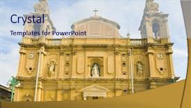  Presentation with facade - PPT layouts featuring ope - facade of a church msida background and a sky blue colored foreground