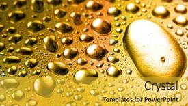  Presentation with water drops - Audience pleasing PPT theme consisting of ope - golden close-up water drops background backdrop and a yellow colored foreground