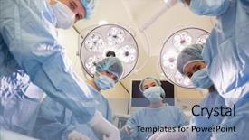  Presentation with medical students - Theme enhanced with opearate research - medical students practicing surgery background and a seafoam green colored foreground