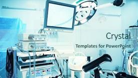  Presentation with operating room - Cool new presentation theme with opearate research - modern equipment in operating room backdrop and a sky blue colored foreground