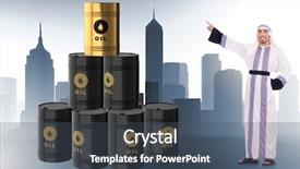  Presentation with trading - PPT theme enhanced with oil price business concept background and a ocean colored foreground