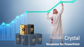  Presentation with trading - Cool new presentation design with oil price business concept backdrop and a teal colored foreground