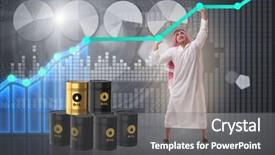  Presentation with price - Amazing slide deck having oil price business concept backdrop and a dark gray colored foreground