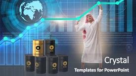  Presentation with crude oil - Slides enhanced with crude increase - arab businessman in oil price background and a dark gray colored foreground