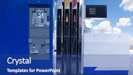  Presentation with fuel station - Beautiful theme featuring self dependent - low view of a fuel backdrop and a ocean colored foreground