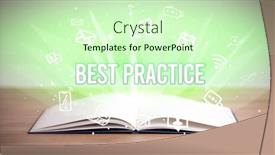  Presentation with best practice - Slides consisting of opeen-book-with-best-practice background and a soft green colored foreground