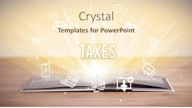  Presentation with taxes - Slides featuring opeen-book-with-taxes-inscription background and a cream colored foreground