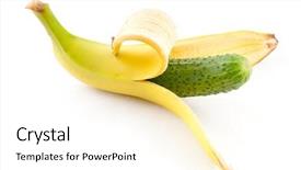  Presentation with banana - Cool new presentation design with open a banana and cucumber backdrop and a  colored foreground