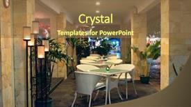  Presentation with bali - Theme having open-air restaurant background and a tawny brown colored foreground