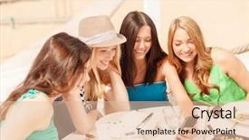  Presentation with holidays - Presentation featuring open air restaurants - summer holidays vacation and technology background and a lemonade colored foreground