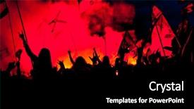  Presentation with festival - Theme enhanced with open-air rock festival background and a black colored foreground