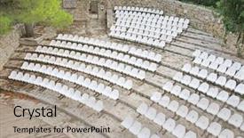 Presentation with theatre - Slide deck consisting of open air theatre in old bar montenegro background and a light gray colored foreground