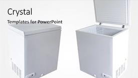  Presentation with freezer - PPT theme enhanced with open and closed freezers isolated background and a white colored foreground