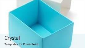  Presentation with gift - Cool new presentation theme with open and empty gift box on white background backdrop and a light blue colored foreground