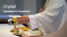  Presentation with wedding mass - Audience pleasing slides consisting of open bible - priest during a wedding ceremony backdrop and a gray colored foreground