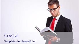  Presentation with book glasses - Slides enhanced with open bible - young student wearing glasses background and a sky blue colored foreground