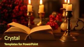  Presentation with open bible - Amazing slide set having open bible and burning candles backdrop and a tawny brown colored foreground
