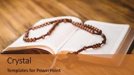  Presentation with open bible - Amazing slide set having open bible with rosary beads backdrop and a red colored foreground