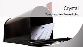  Presentation with white letters - PPT theme with open black mailbox with letters background and a white colored foreground