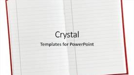  Presentation with notebook - Cool new presentation design with open blank lined notebook isolated backdrop and a white colored foreground