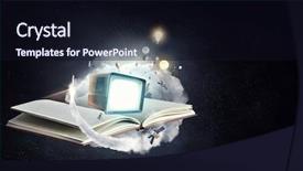  Presentation with story book fantasy - Presentation theme consisting of open blank notebook background and a wine colored foreground