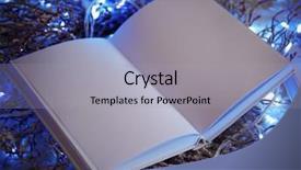  Presentation with open book magic lights - Amazing PPT theme having open book and decorative wreath backdrop and a  colored foreground