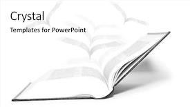  Presentation with open book - Audience pleasing slides consisting of open book and pages flying backdrop and a white colored foreground