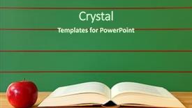  Presentation with teachers apple - Presentation having open book and red apple background and a forest green colored foreground