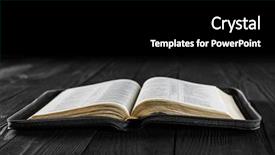  Presentation with open bible - Presentation theme consisting of open book bible background and a black colored foreground