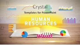  Presentation with business book - Presentation theme featuring open-book-business-concept-concept background and a lemonade colored foreground