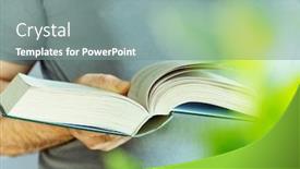  Presentation with open book - Presentation design with open-book-in-a-male background and a gray colored foreground