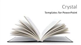  Presentation with open book - Presentation theme featuring open book isolated on white background background and a white colored foreground