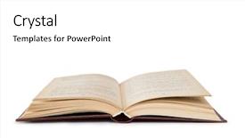  Presentation with book opening - Cool new slide set with open book isolated on white backdrop and a white colored foreground