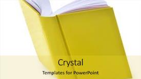  Presentation with open book magic lights - Slide set consisting of open book isolated on white background and a yellow colored foreground