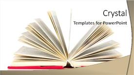  Presentation with open book spiral - Cool new presentation design with open book isolated on white backdrop and a white colored foreground